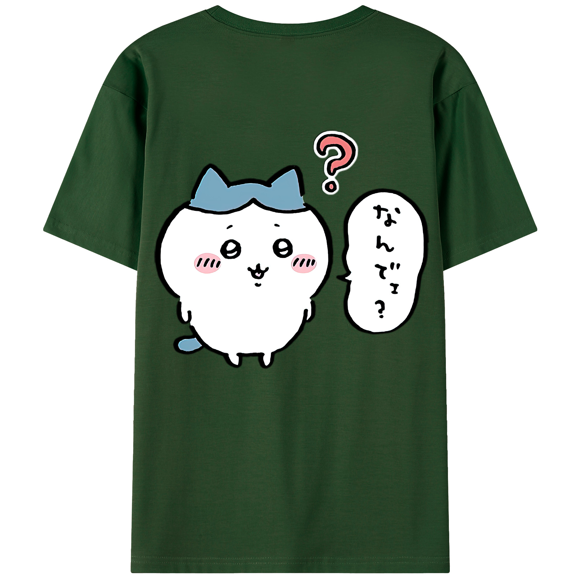 （画像用） ちいかわ ハチワレ Chii-kawa hachiware 綿100％半袖Tシャツ（背面プリント）
